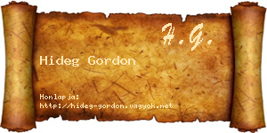 Hideg Gordon névjegykártya
