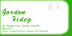 gordon hideg business card